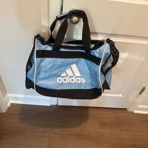 Adidas Light Blue and Black Sports Bag
